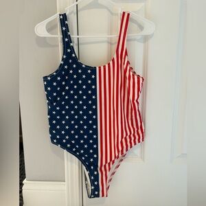 Chubbies brand American flag themed one piece